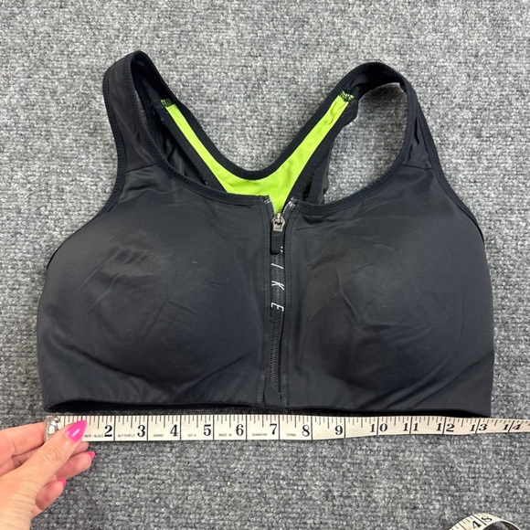 NIKE Women’s Black/Yellow High Support Zipper Front Sports Bra size - Large - Picture 6 of 6